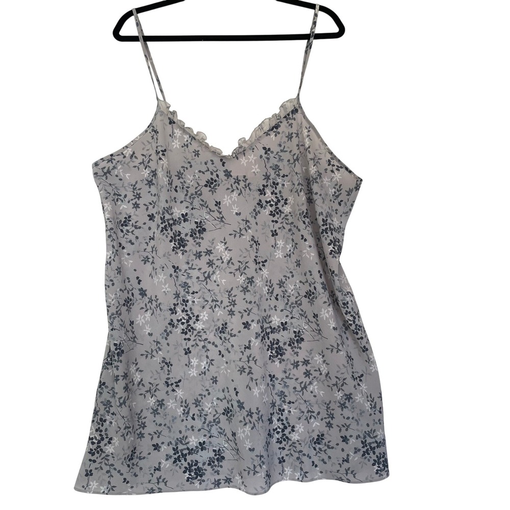 Sullivan O'Malley Floral Print Chemise Nightgown Ruffle Trim Sleepwear XXL Women